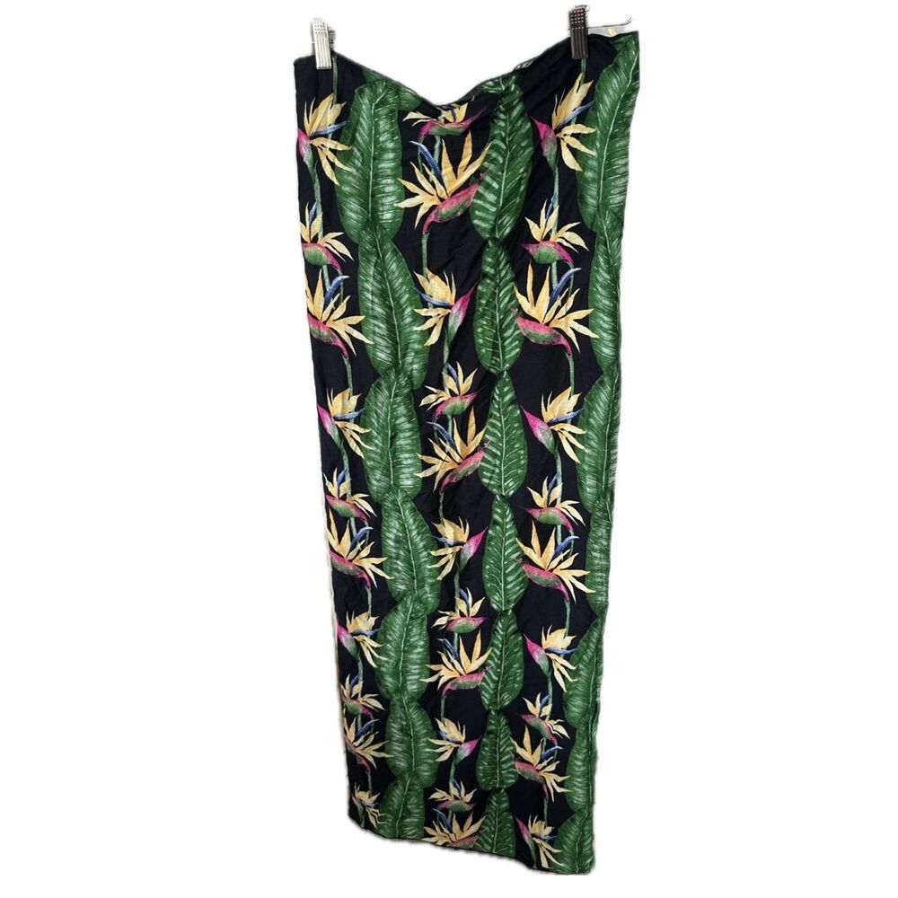 Hula Bay Hawaiian Tropical Leaves Birds Of Paradise Sarong Pareo One Size